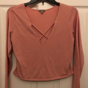 Criss-across Long Sleeve Crop